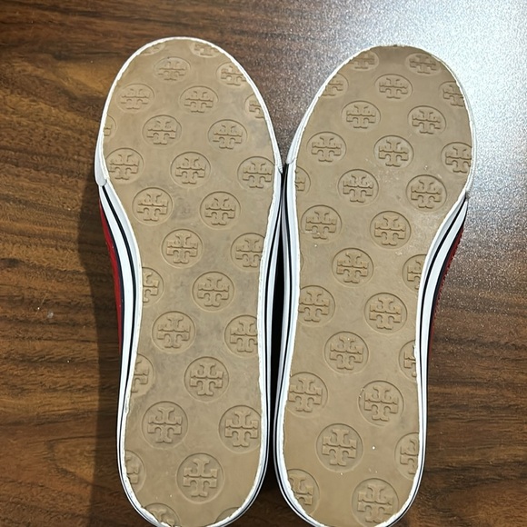 Tory Burch Cherry Red Channing Reva Patent Leather Sneaker Flats - Picture 5 of 12